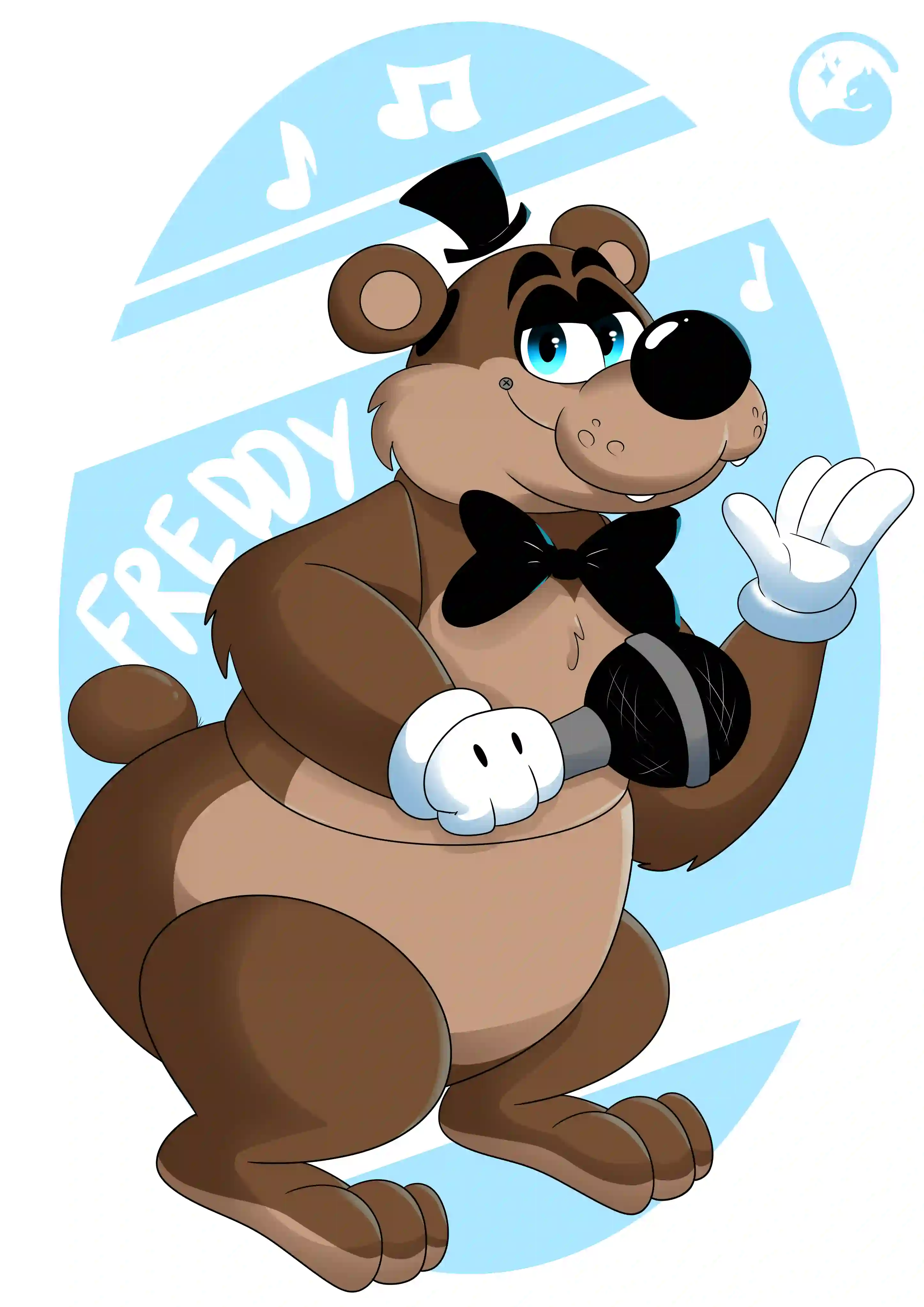 Freddy Fazbear de cuerpo completo a mí estilo Cartoon